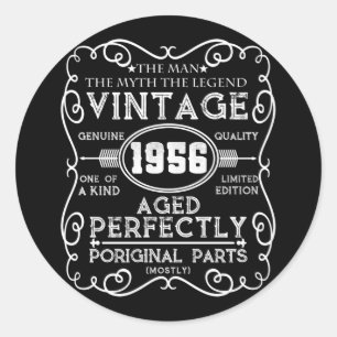 Adesivo Vintage 1956 Man Myth Legend 65th Birthday