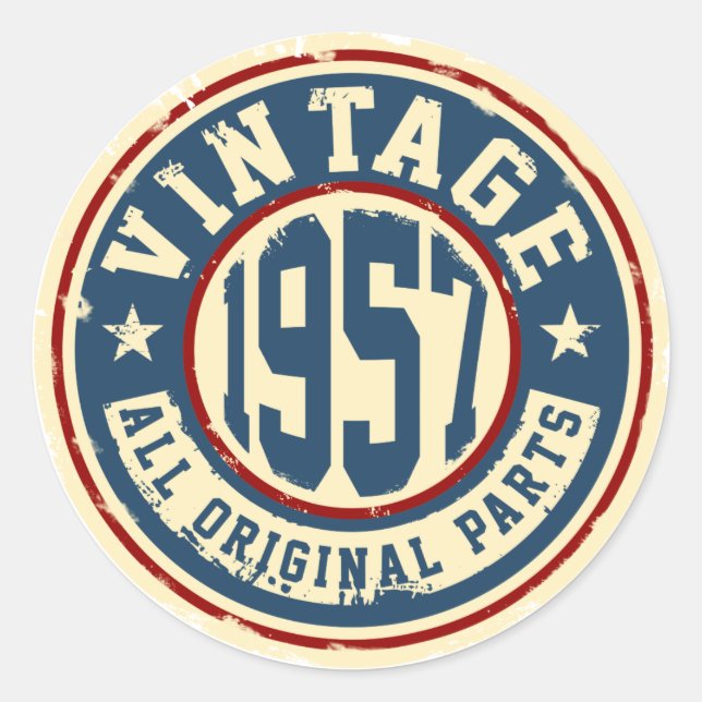 Adesivo Vintage 1957 - Todas as peças originais (Frente)