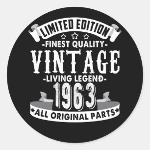 Adesivo Vintage 1963 - 59th Birthday 59 Year Old B-day