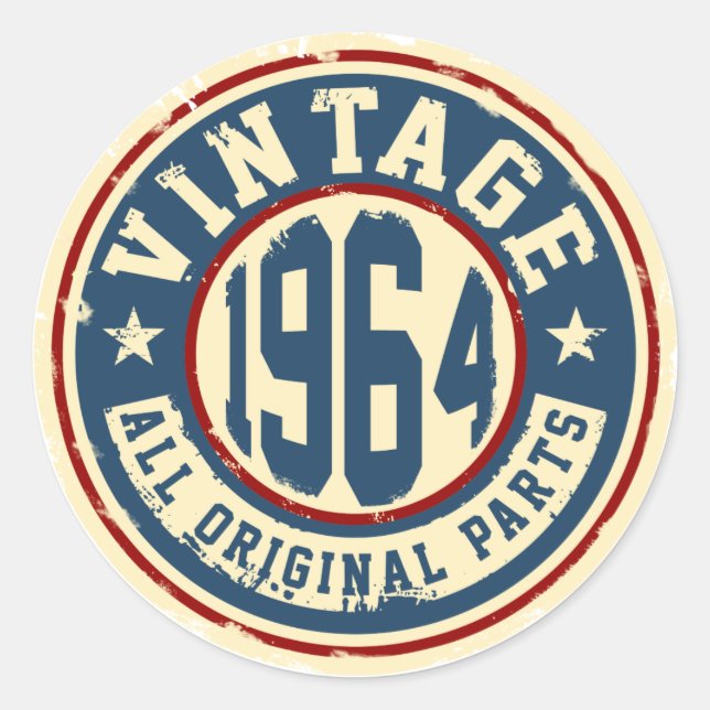 Adesivo Vintage 1964 - Todas as peças originais (Frente)