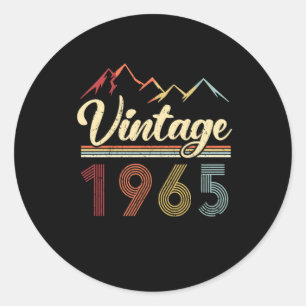 Adesivo Vintage 1965 56th Birthday Retro 56 Anos de Idade