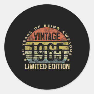 Adesivo Vintage 1965 Limited Edition com 60 anos de idade