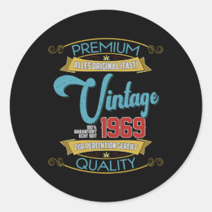 Adesivo Vintage 1969 Retro Lover Funny Birthday Idea