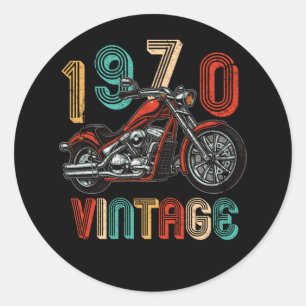 Adesivo Vintage 1970 Motocross Dirt Bike 52nd Birthday
