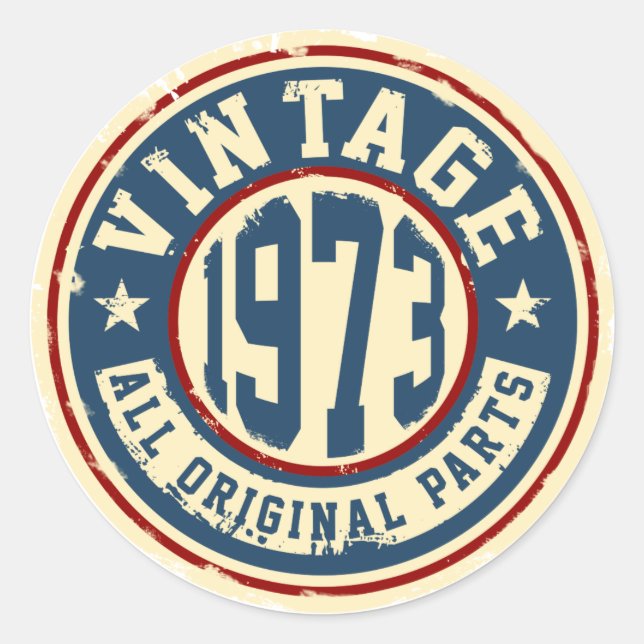 Adesivo Vintage 1973 - Todas as peças originais (Frente)