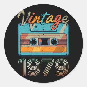 Adesivo Vintage 1979 Cassette Tape Retro 44 Birthday 44