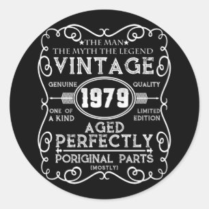 Adesivo Vintage 1979 Man Myth Legend 42th Birthday