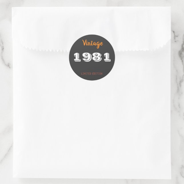 Adesivo Vintage 1981 Limited Edition Sticker - 45º К у е к (Bolsa)