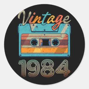 Adesivo Vintage 1984 Cassette Tape Retro 39th Birthday 39