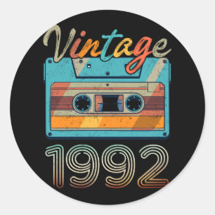 Adesivo Vintage 1992 Cassette Tape Retro 31st Birthday 31