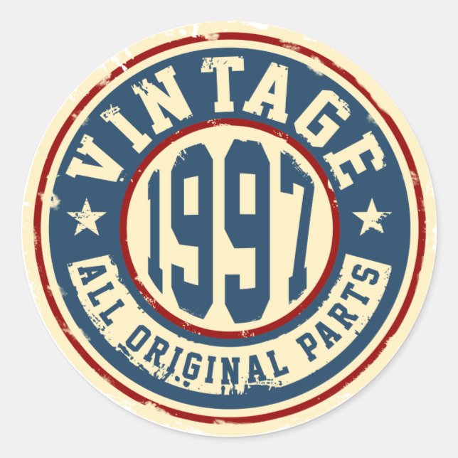 Adesivo Vintage 1997 - Todas as peças originais (Frente)