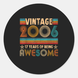 Adesivo Vintage 2006 17th Birthday Gift Boys Girls 17 Year