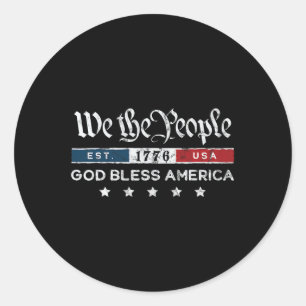 Adesivo Vintage 4 De Julho - Nós, O Deus abençoe Pessoas D