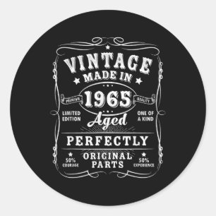 Adesivo Vintage 60 Aniversações Homens 60 anos 1965 60