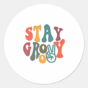 Adesivo Vintage 70S Vibes Peace Hippie Keep Groovy