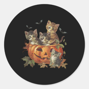 Adesivo Vintage 90s Cat Halloween Pumpkin Cat Lover Spooky