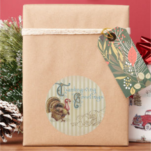 Adesivo Vintage Ação de Graças à Tipografia Turca