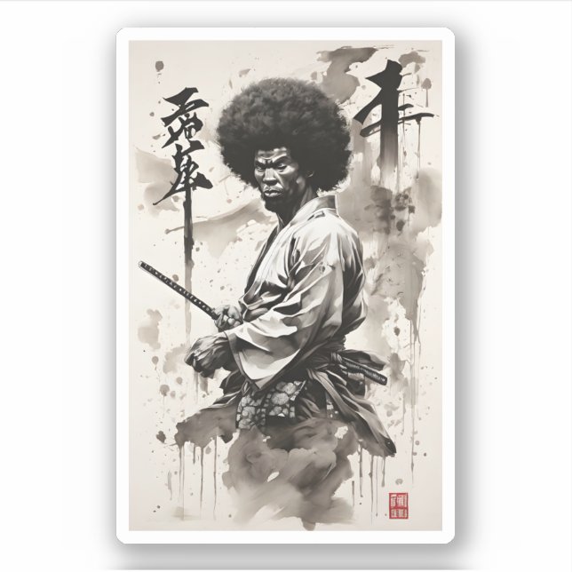 Adesivo Vintage Afro Samurai (Frente)