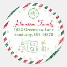 Adesivo Vintage Air Mail Glitter Address