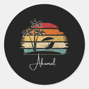 Adesivo Vintage Akumal Beach Lover Palm Trees Primavera E 
