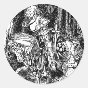 Adesivo Vintage Alice no Cavalo Branco da Maravilha