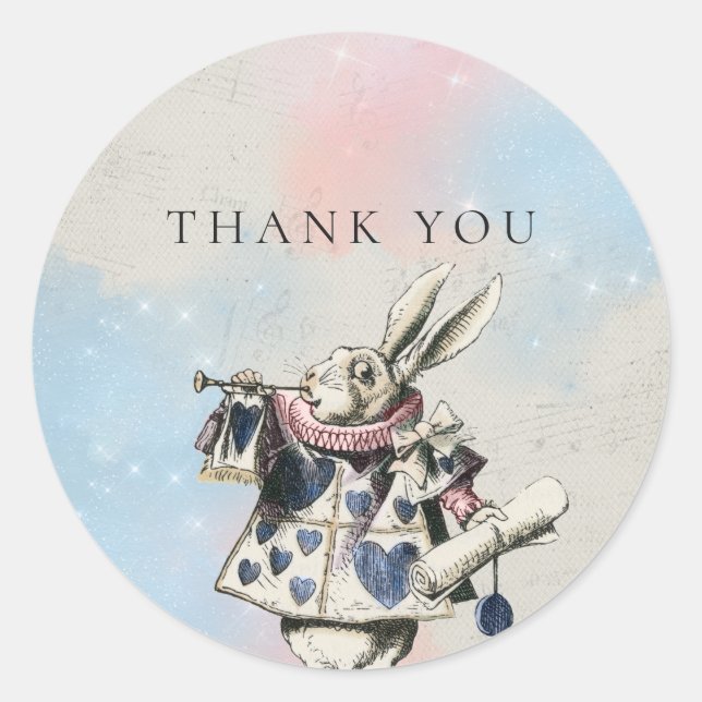 Adesivo Vintage Alice no País das Maravilhas Obrigado (Frente)