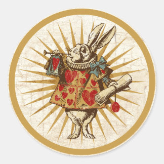 Adesivo Vintage Alice White Rabbit