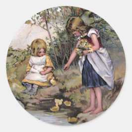 Adesivo Vintage "Alimentando Patos"
