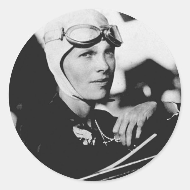 Adesivo Vintage Amelia Earhart Foto (Frente)