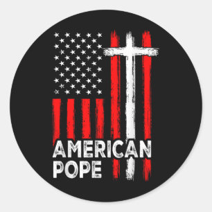 Adesivo Vintage American Flag American Catholies First Ame
