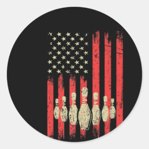 Adesivo Vintage American Flag Boliches Pins Patriotic Bowl