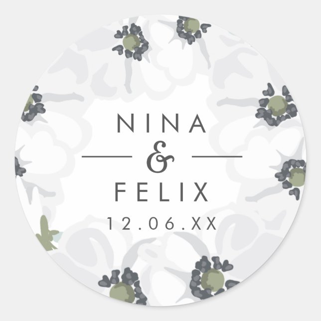 Adesivo Vintage Anemone Wedding (Frente)