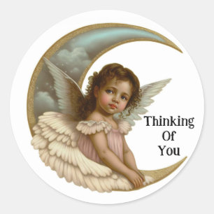 Adesivo Vintage Angel On Moon Sticker