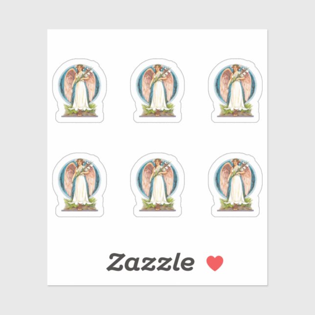 Adesivo Vintage Angel With Lily (Folha)