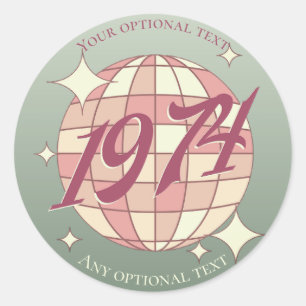 Adesivo Vintage ano 1974 50º aniversário