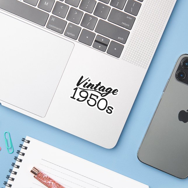 Adesivo Vintage anos 50 (Notebook com iPhone)