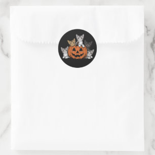 Adesivo Vintage anos 90 Gato Halloween Retro Assustador Te