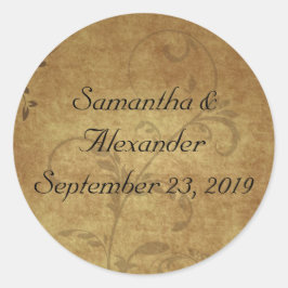 Adesivo Vintage Antique Brown Swirl Correspondente Envelop