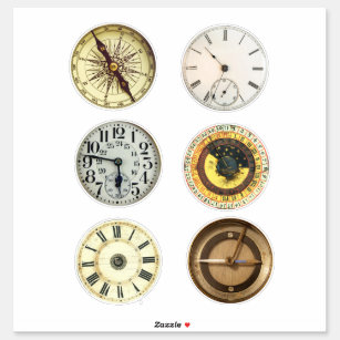 Adesivo Vintage Antique Compass Clock Faces