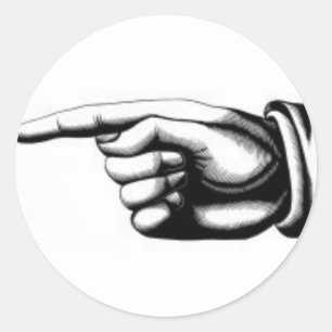Adesivo Vintage apontando mão 2