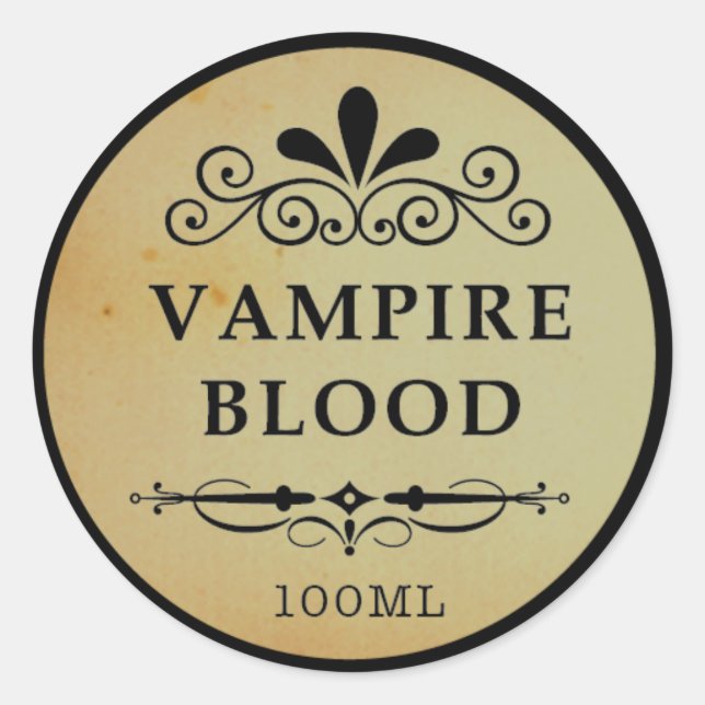 Adesivo Vintage Apothecary Vampire Bloch Halloween Sticker (Frente)