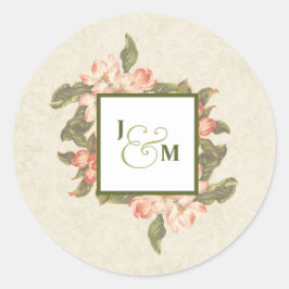Adesivo Vintage Apple Blossom Casamento | Iniciais