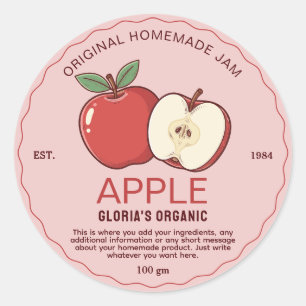 Adesivo Vintage Apple Fruta Jam Homemade
