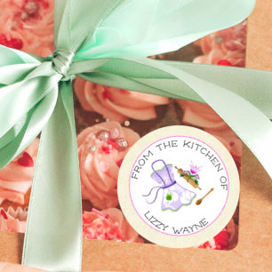 Adesivo Vintage Apron Com Utensílios Baking Fazendo Presen