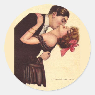 Adesivo Vintage Art ~ Casal Romântico Enraptado