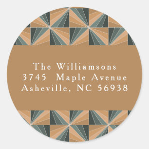 Adesivo Vintage Art Deco da Vintage de Natal Endereço de R