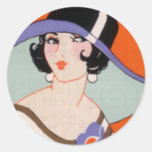 ADESIVO VINTAGE ART DECO LADY COM VINHERES 6