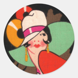 ADESIVO VINTAGE ART DECO LADY STICKERS