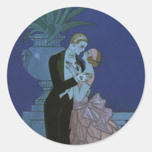 Adesivo Vintage Art Deco Newlyweds, Oui de George Barbier