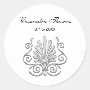 Adesivo Vintage Art Deco Silver Plume Árabe